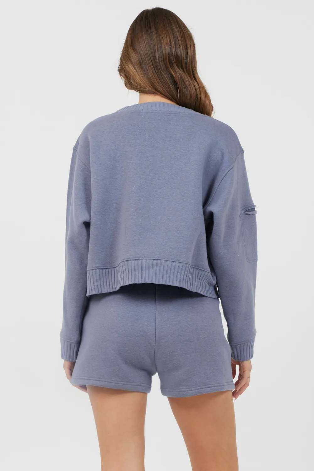 Storm Blue Essential Fleece Crewneck
