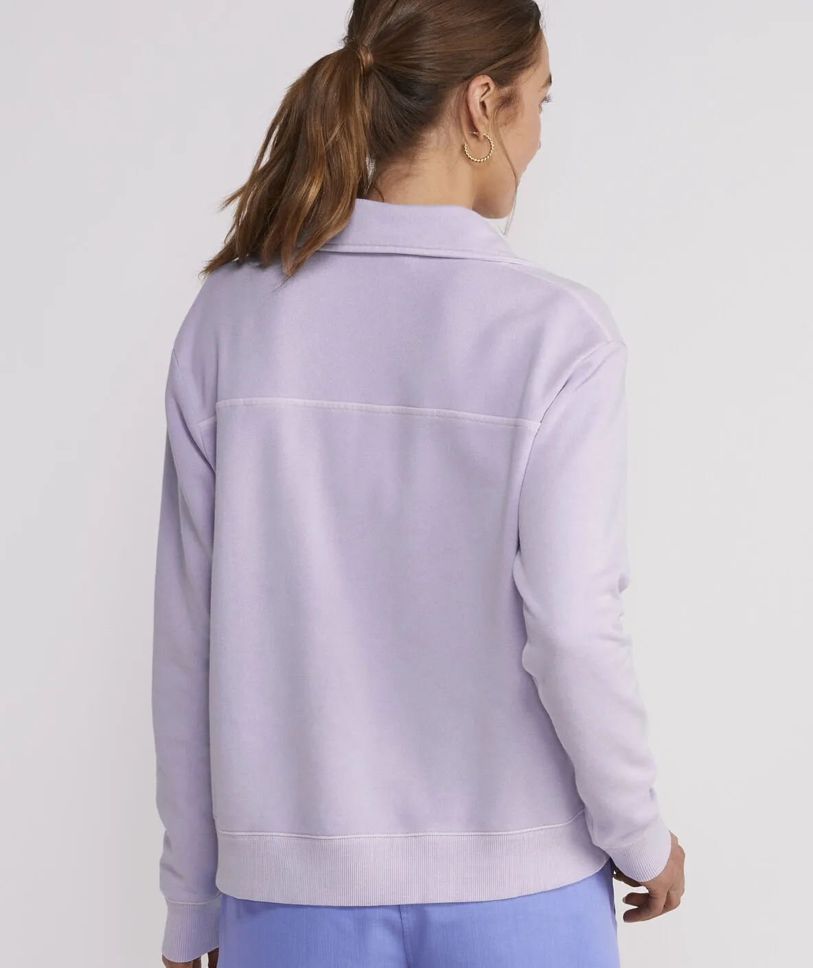 Vineyard Vines Women's Polo Popover Sweatshirt -  Sea Grape