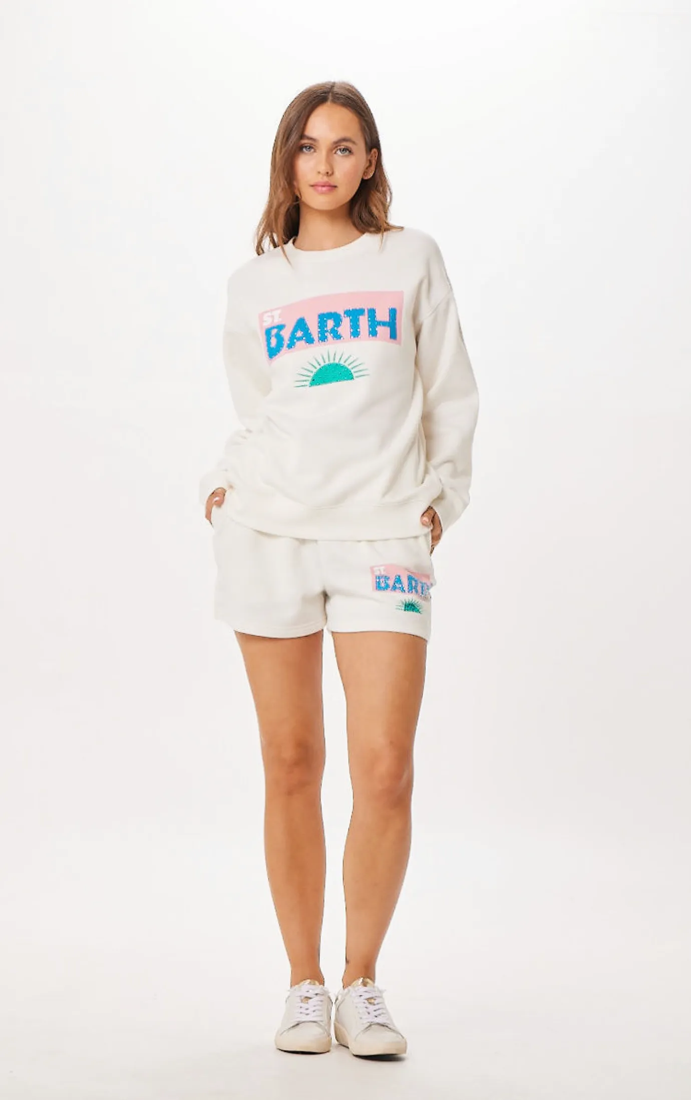 White St. Barth Jet Setter Surf Wash Crewneck
