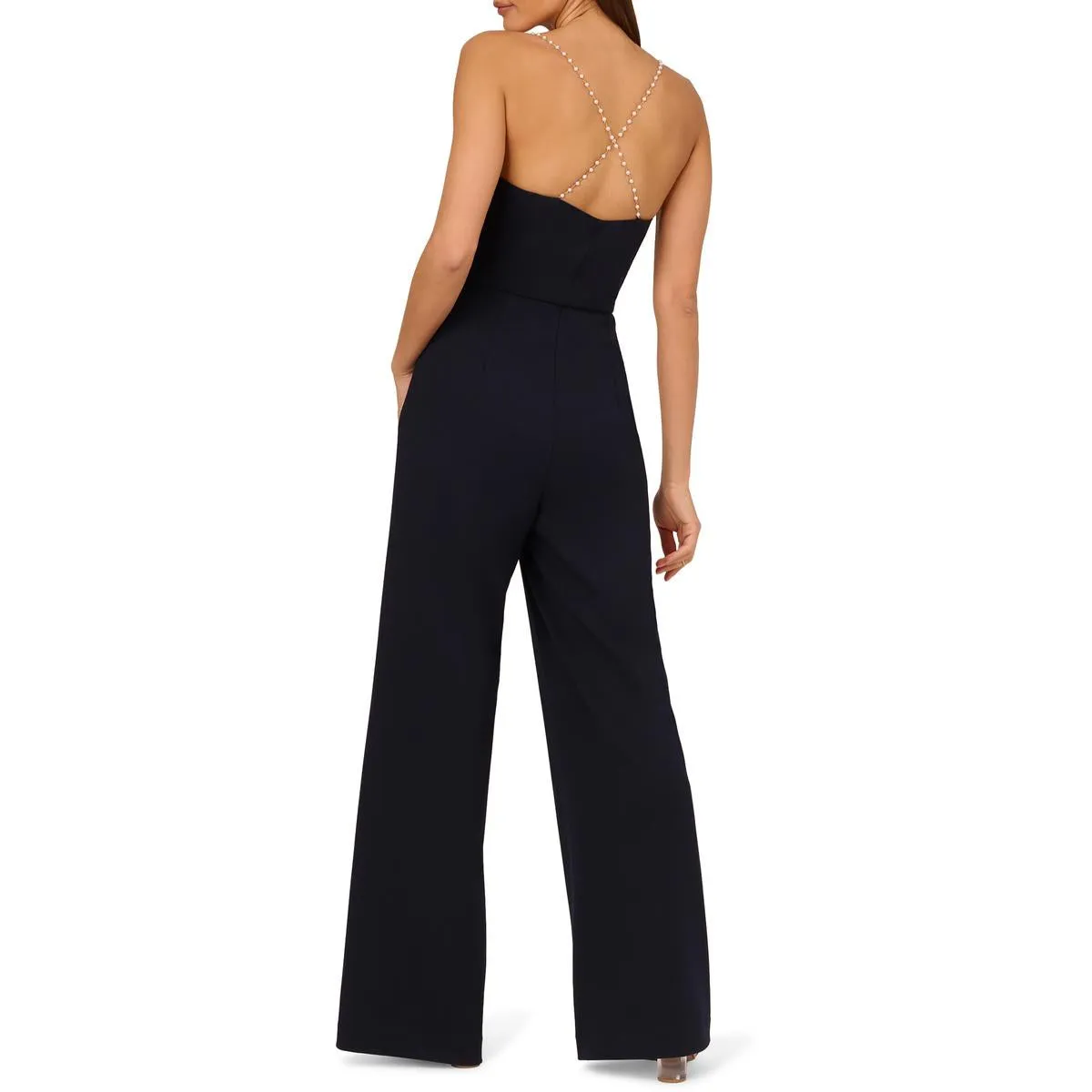 Womens Knit Crepe Jumpsuit